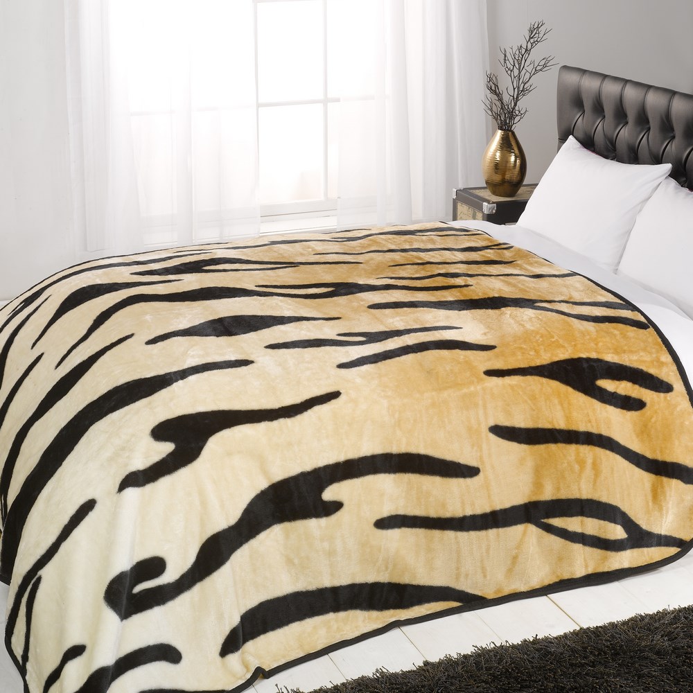 Dreamscene Animal Print Faux Fur Large Mink Throw Warm Fleece Bed Sofa